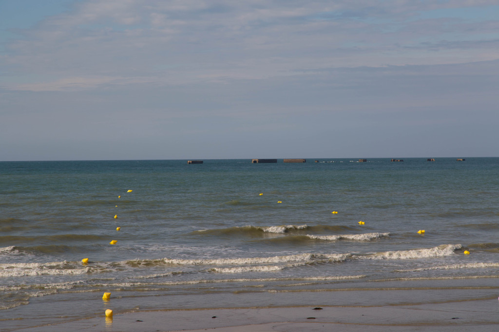 Parts of the breakwater from the Mulberry Harbor at Arromanches. Bigger than they look.