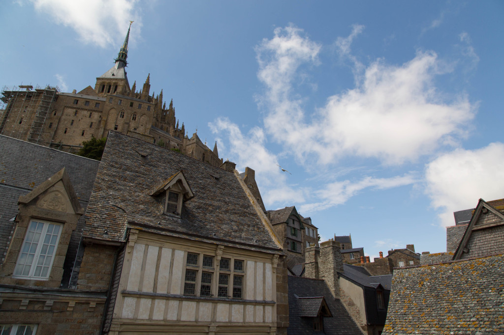 Walking around Mont Saint-Michel.