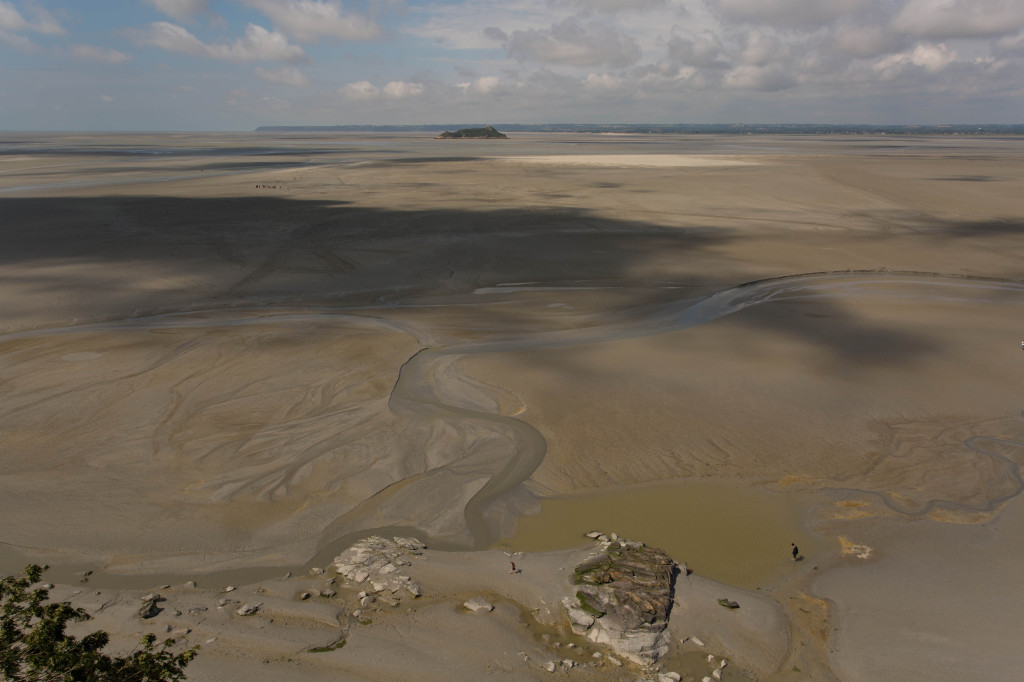 The bay around Mont Saint-Michel when we arrived.