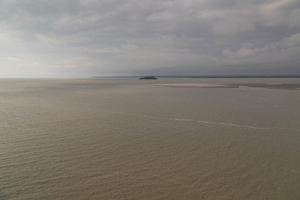 The bay around Mont Saint-Michel when we left.