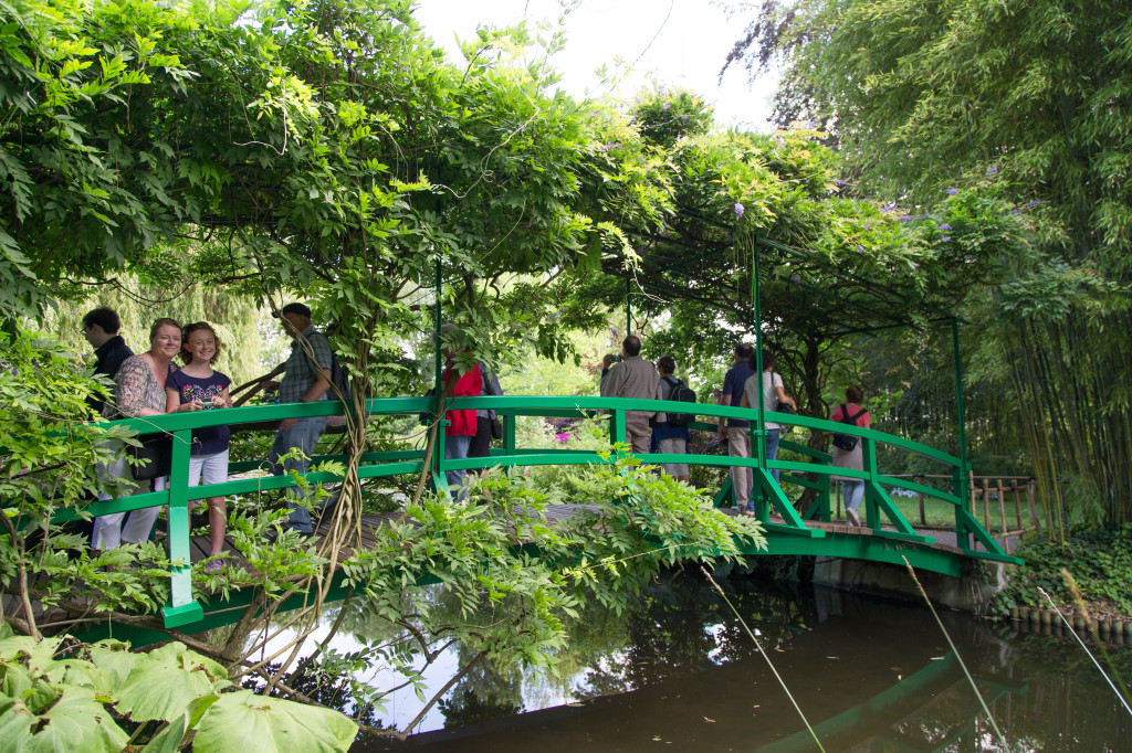 Kim and Syd beside on the (new version of) Monet's Japanese bridge. 