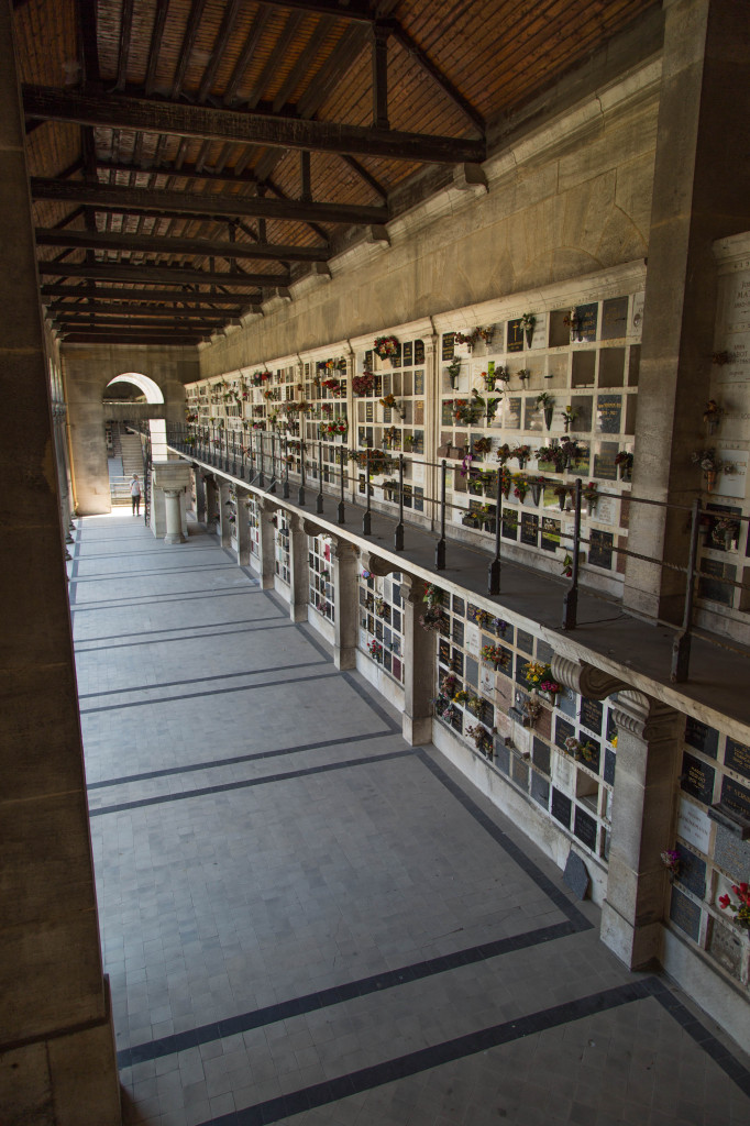 Walking in the columbarium.