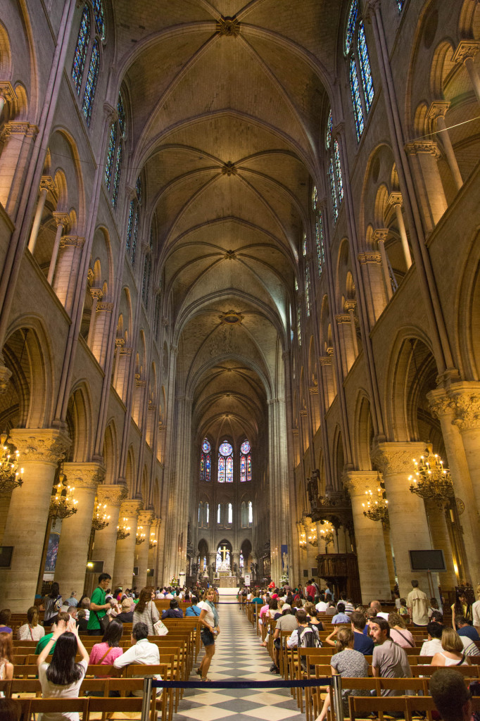 Evening mass at Notre Dame.