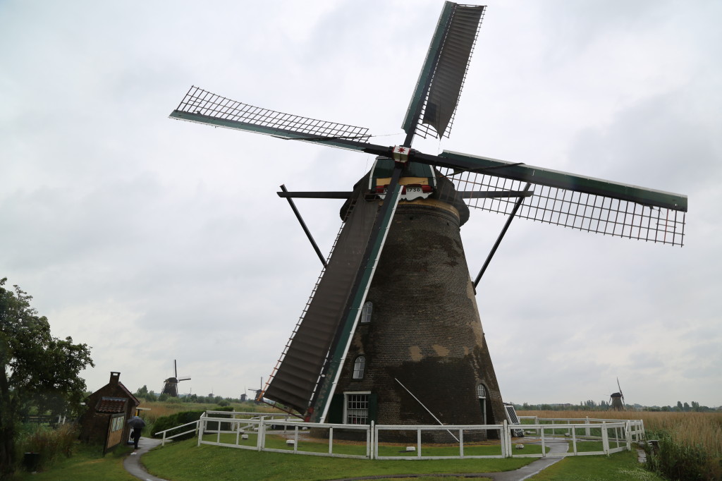 A close-up of a still working mill.