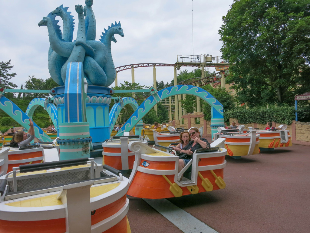 The ladies getting ready to ride 'L'Hydre de Lerne'.